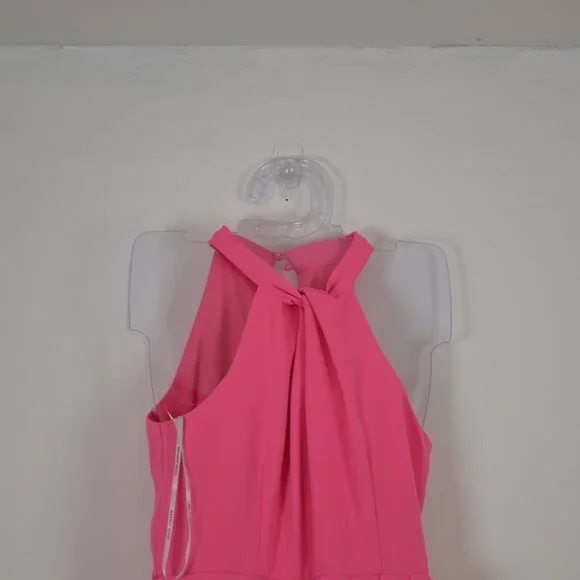 Julia Jordan Knot Halter Neck Sleeveless Faux Wrap Tulip Hem Mid Maxi Womens 2